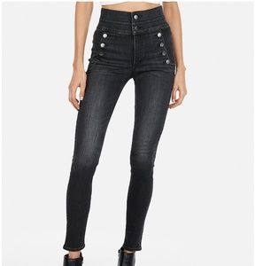 Express denim perfect jeans in black denim 8 r